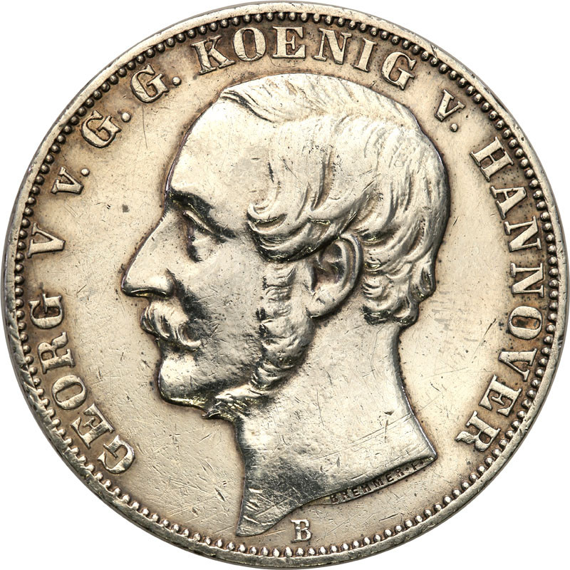 Niemcy. Johann V (1851-1866). Talar okolicznościowy 1865 B, Hanower